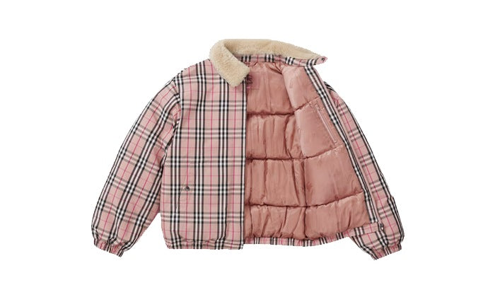 Supreme x Burberry puffer jacket pink