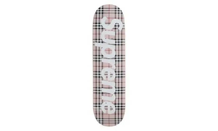 Skateboard deck pink Supreme x Burberry
