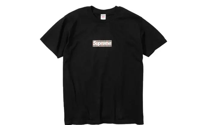 Box logo tee black Supreme x Burberry