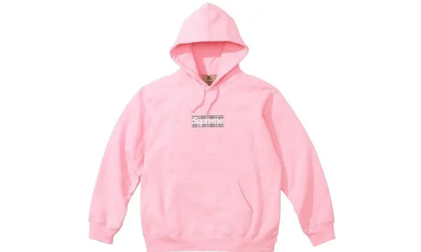 Box logo hoodie pink Supreme x Burberry